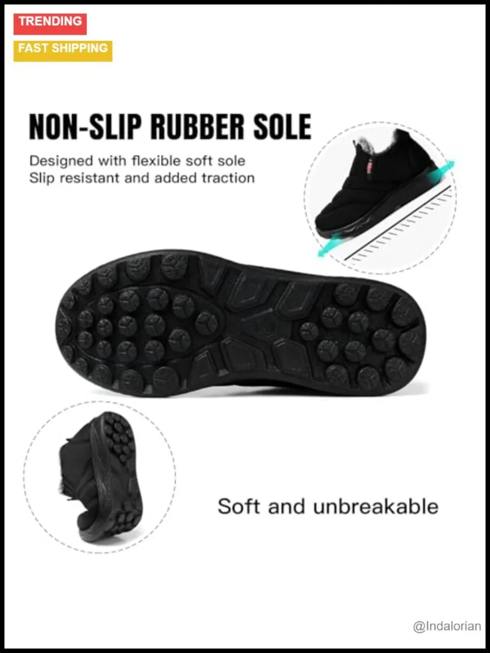 Winter Snow Boots for Women: Slip-On Warm Ankle Boots Waterproof Fur Lined